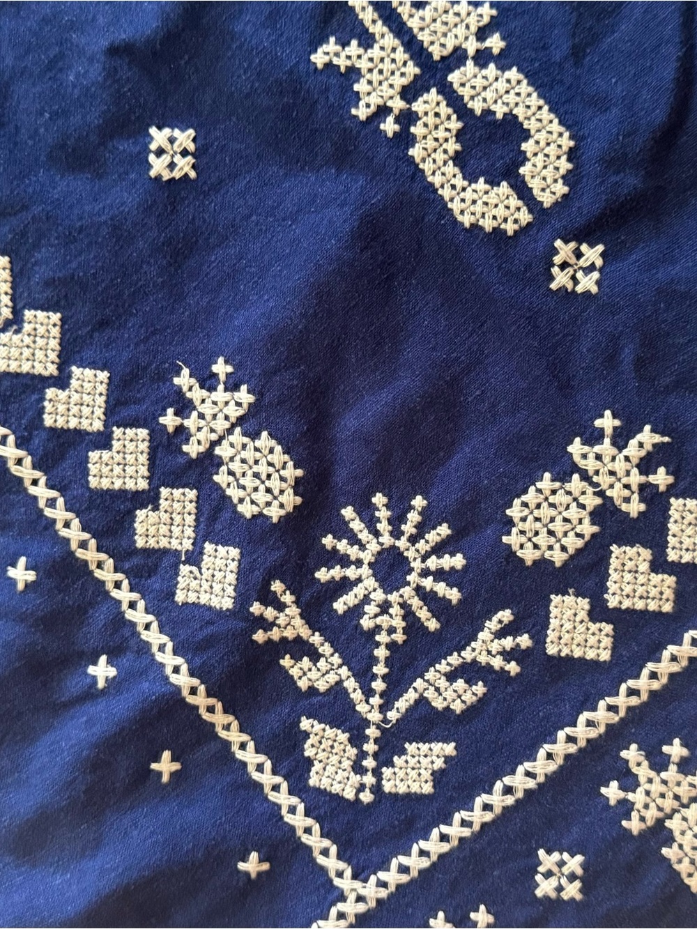 Farm Rio- Blue Embroidered Short-Sleeve Button-Up Shirt - Picture 5 of 16